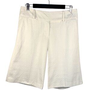 NWT Milly of New York Cotton Jacquard Bermuda Shorts | Ivory | SIZE 10